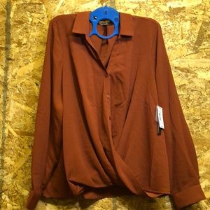 Burnt Sienna Button Blouse